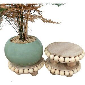 Wood Risers for Display Mini Pedestal Stand Set of 3 Farmhouse Table Decor